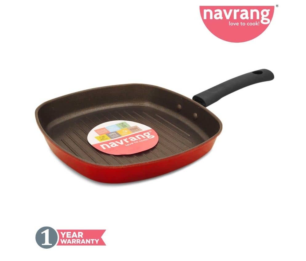 Navrang Non Stick Grill Pan -Non Induction - Cookware | Buy online on ZillyBuy