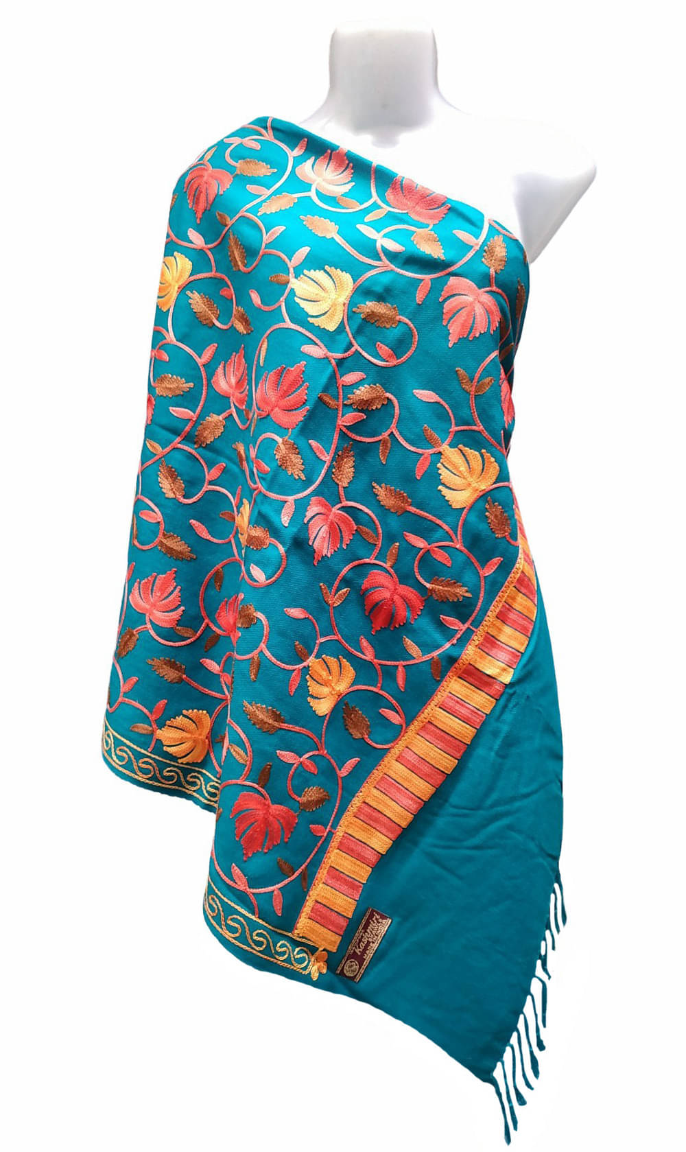     			Varun Cloth House Blue Ari Embroidery Shawl