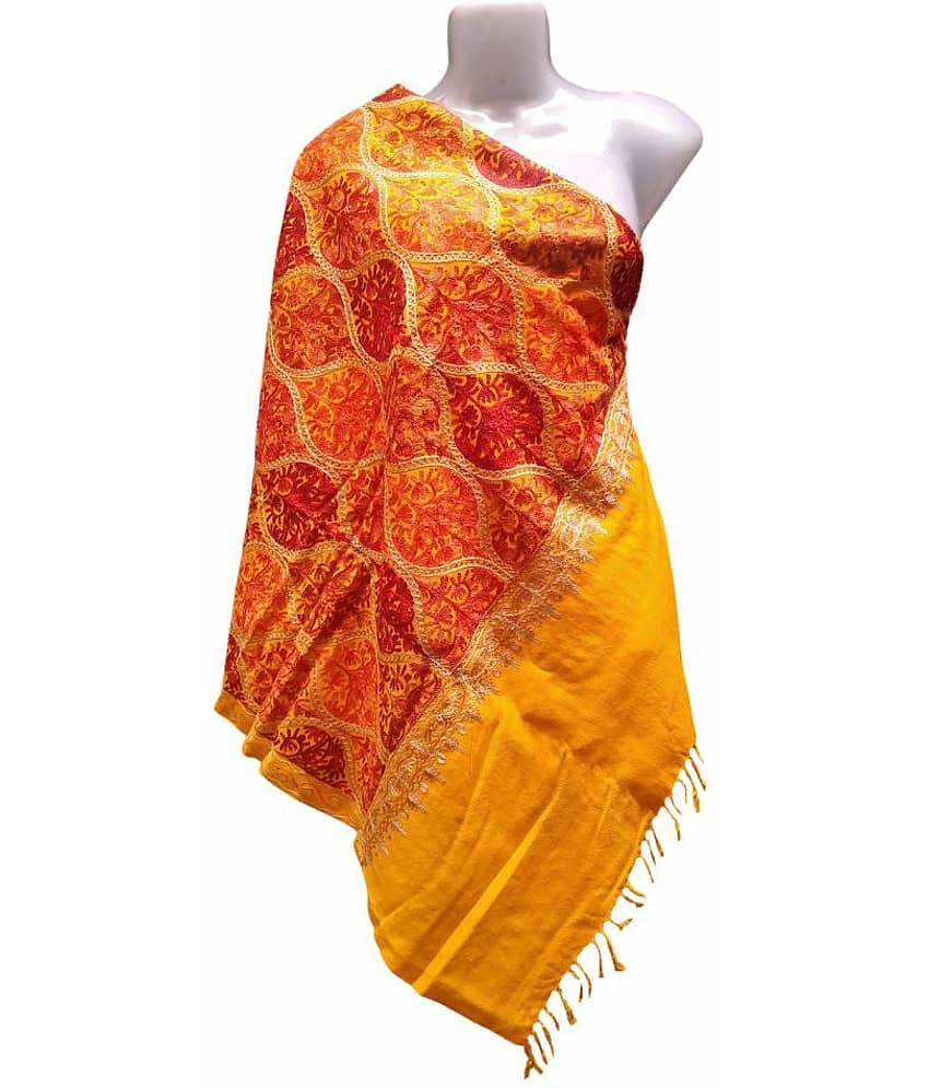 Varun Cloth House Yellow Ari Embroidery Shawl - Dupattas & Shawls | Buy online on ZillyBuy
