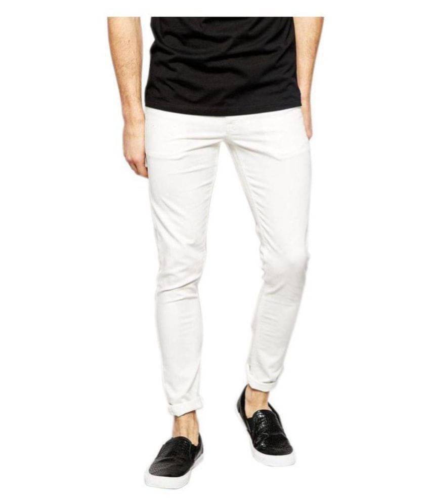     			Calcium White Slim Jeans