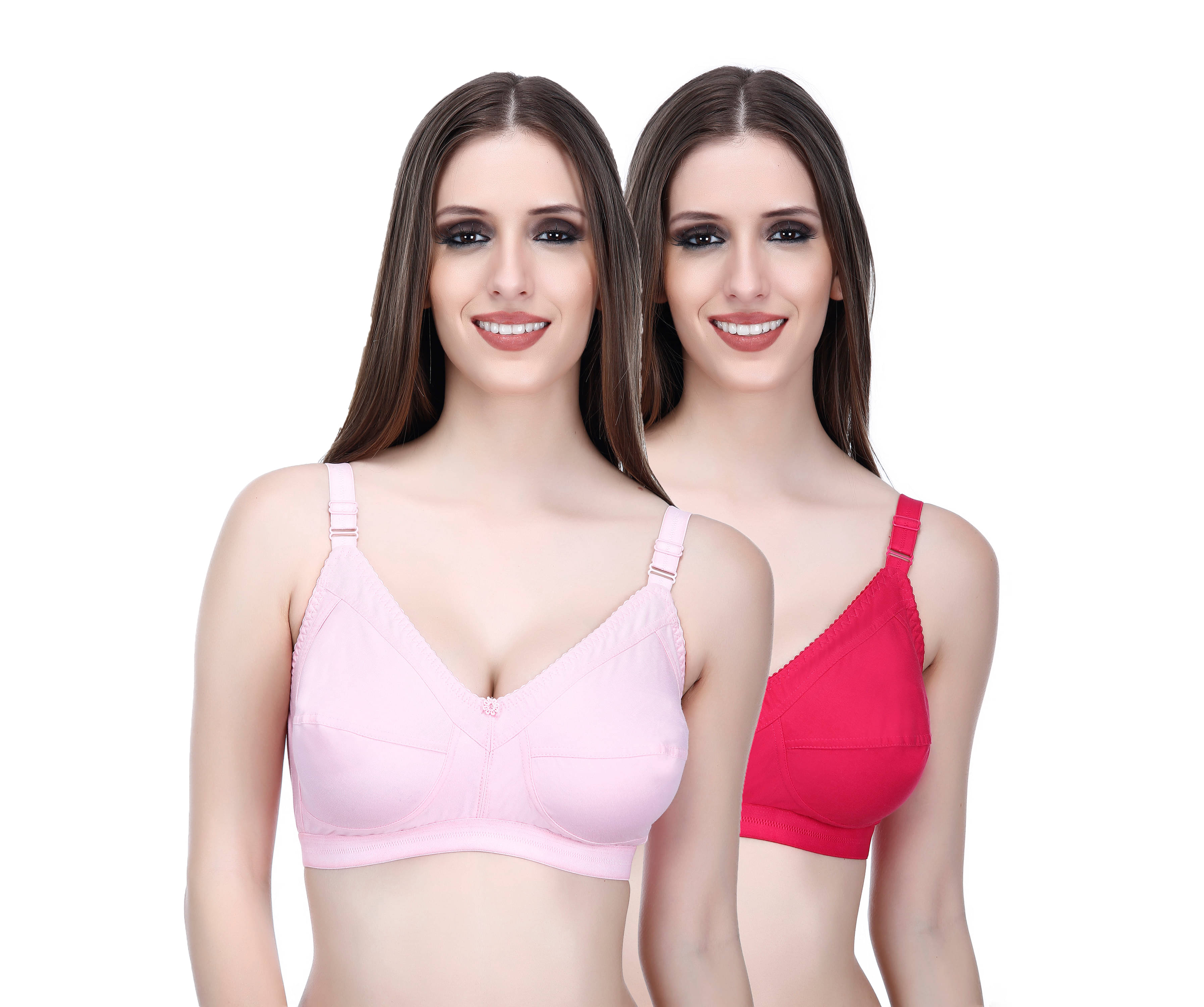 Elina Pack of 2 Cotton Non Padded Women's T-Shirt Bra ( Multi Color ) Elina Pack of 2 Cotton Non Padded Women's T-Shirt Bra ( Multi Color )