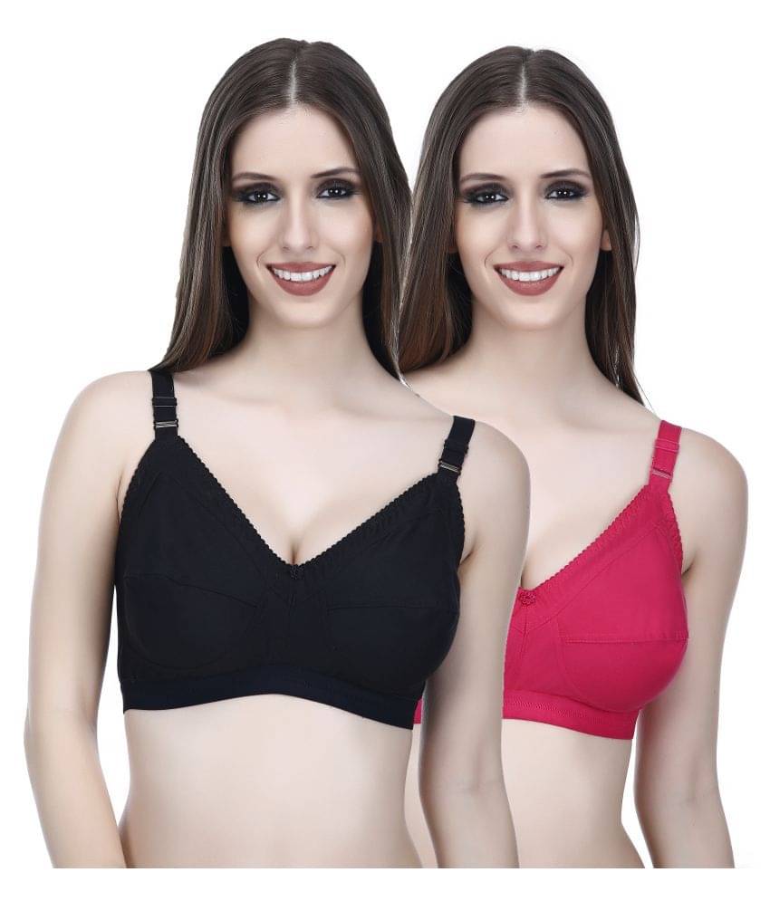 Elina Pack of 2 Cotton Non Padded Women's T-Shirt Bra ( Multi Color ) Elina Pack of 2 Cotton Non Padded Women's T-Shirt Bra ( Multi Color )