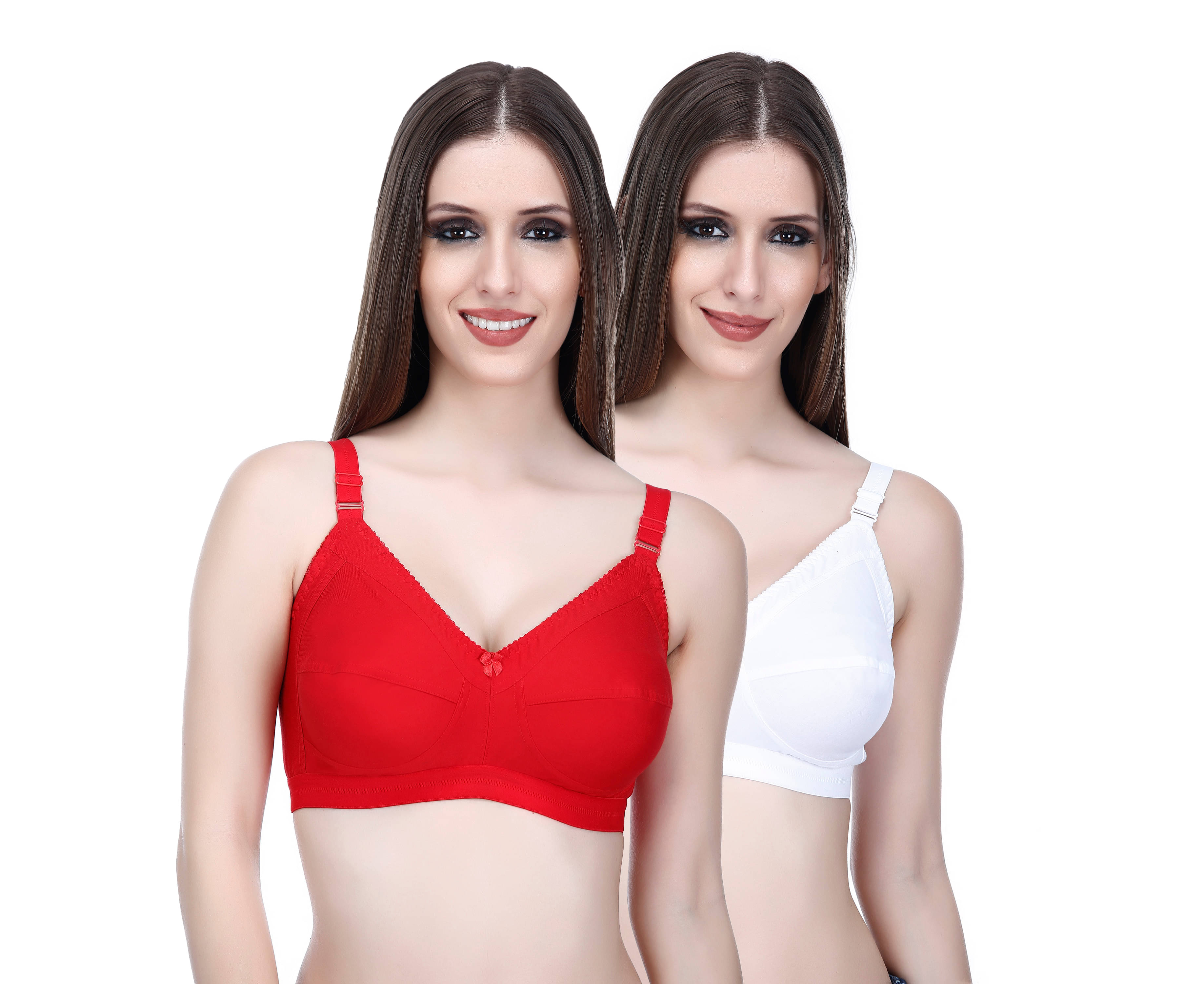     			Elina Pack of 2 Cotton Non Padded Women's T-Shirt Bra ( Multi Color )