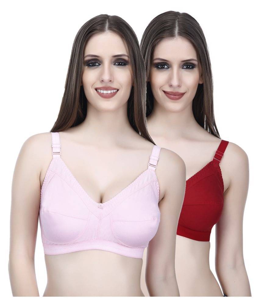 Elina Pack of 2 Cotton Non Padded Women's T-Shirt Bra ( Multi Color ) Elina Pack of 2 Cotton Non Padded Women's T-Shirt Bra ( Multi Color )