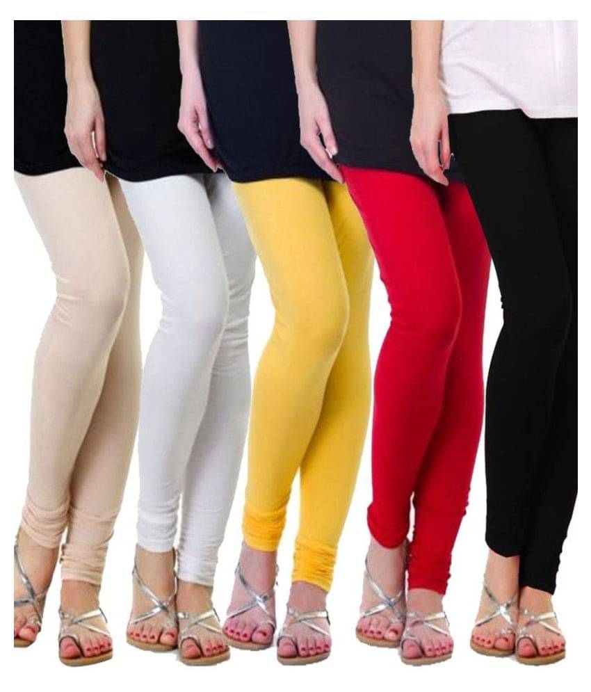     			Famaya Pack of 5 Girls 100% Cotton Leggings ( Green )