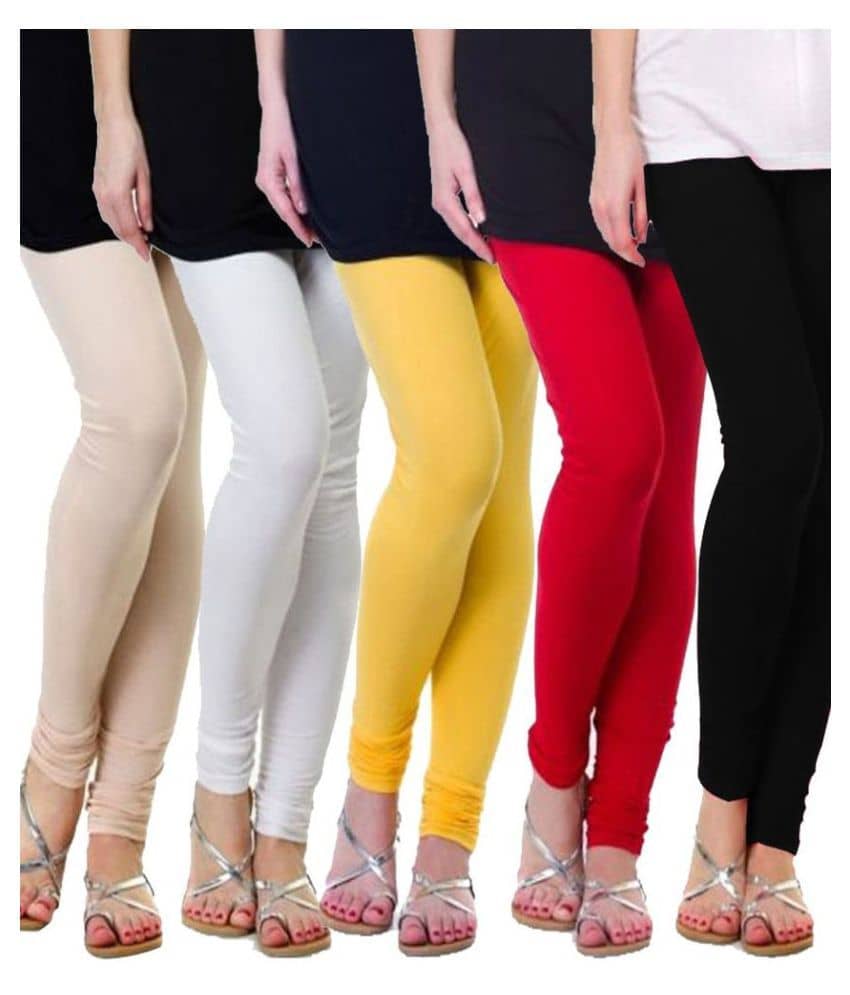 Famaya Pack of 5 Girls 100% Cotton Leggings ( Green )
