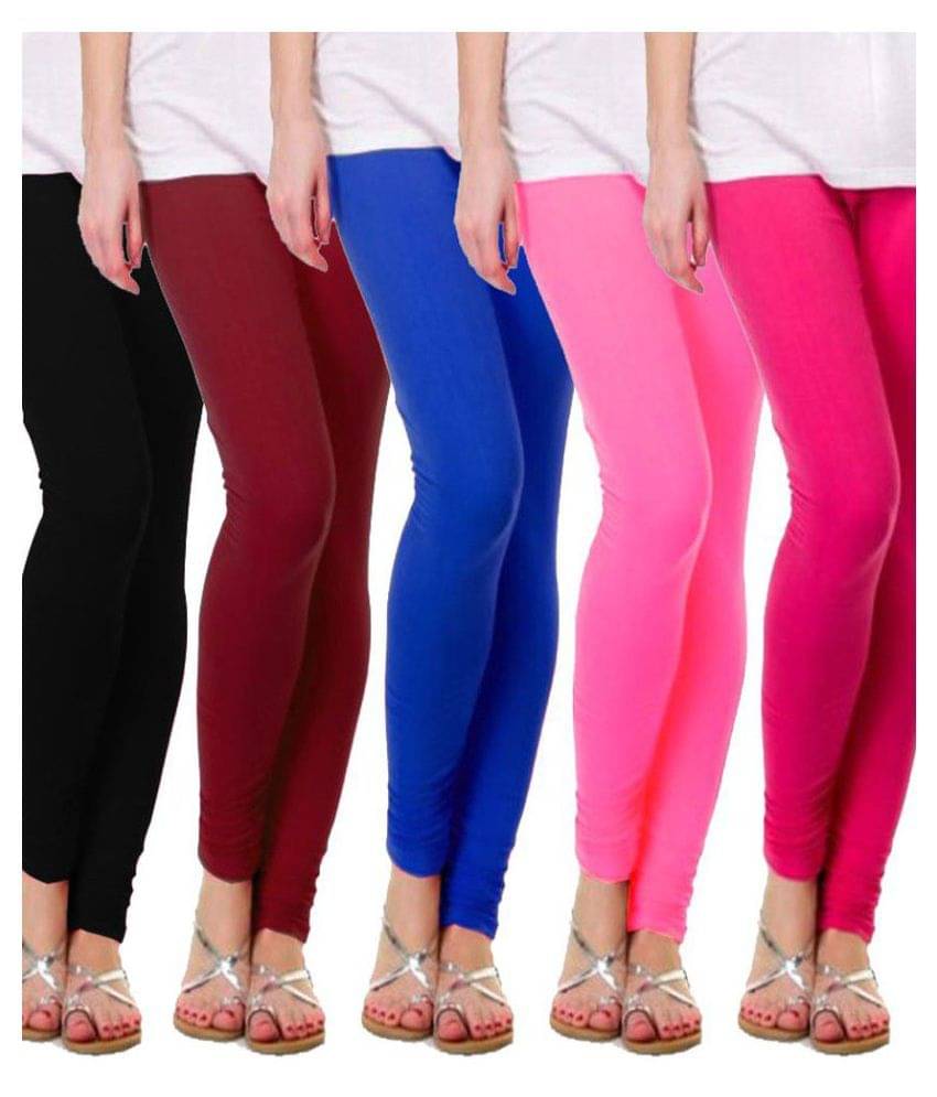     			Famaya Pack of 5 Girls Cotton Leggings ( Green )