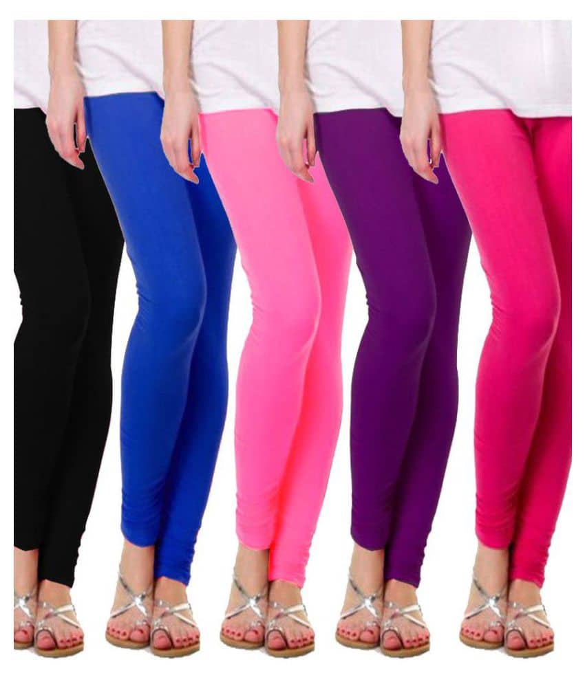 Famaya Pack of 5 Girls 100% Cotton Leggings ( Green )