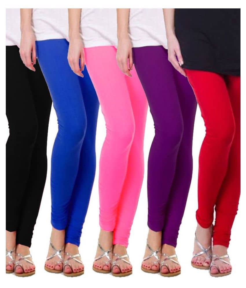 Famaya Pack of 5 Girls 100% Cotton Leggings ( Green )