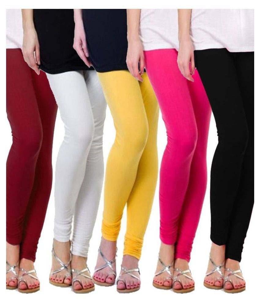     			Famaya Pack of 5 Girls 100% Cotton Leggings ( Green )