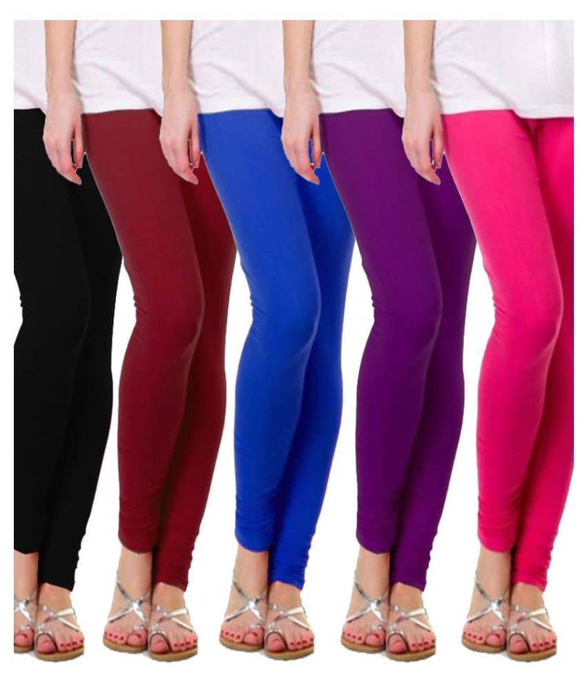Famaya Pack of 5 Girls 100% Cotton Leggings ( Green )