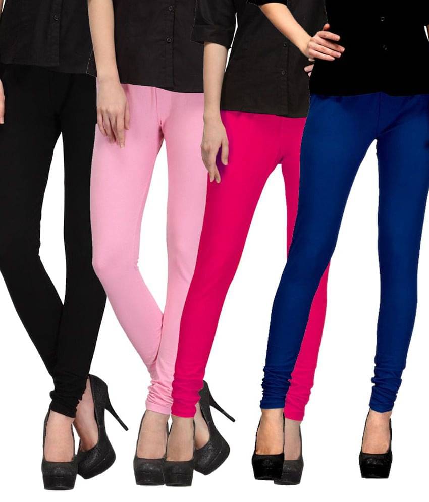    			FnMe Pack of 3 Girls 100% Cotton Leggings ( Green )