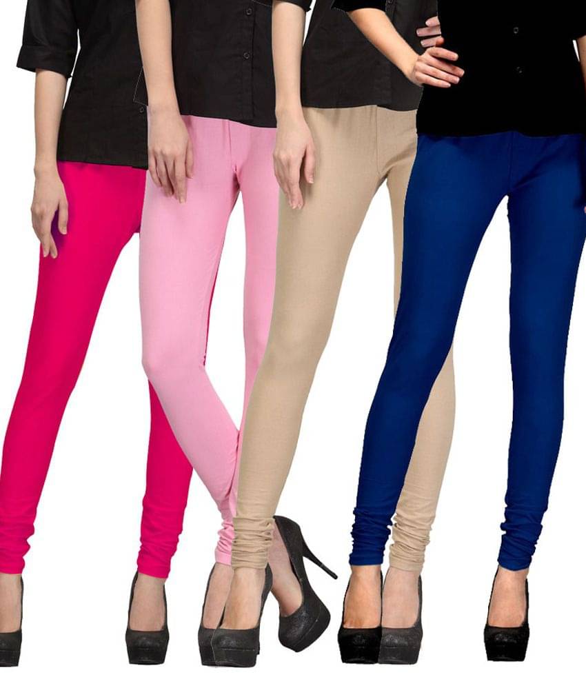     			FnMe Pack of 3 Girls 100% Cotton Leggings ( Green )
