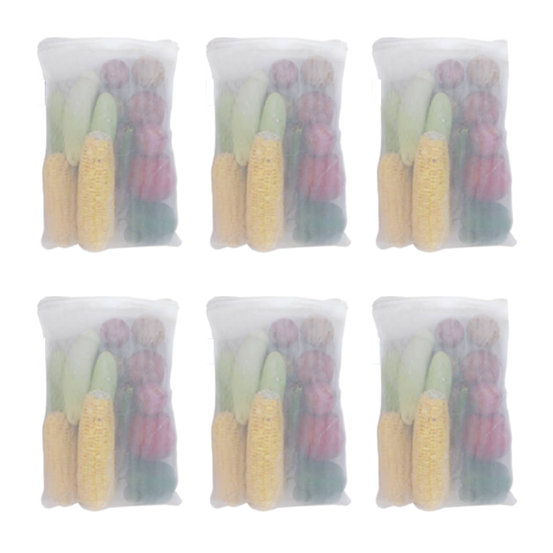 PrettyKrafts mesh Reusable Fridge Storage Bag for Fruits & Vegetables-Set of 6 (Double Layered Mesh)- White - Handbags | Buy online on ZillyBuy