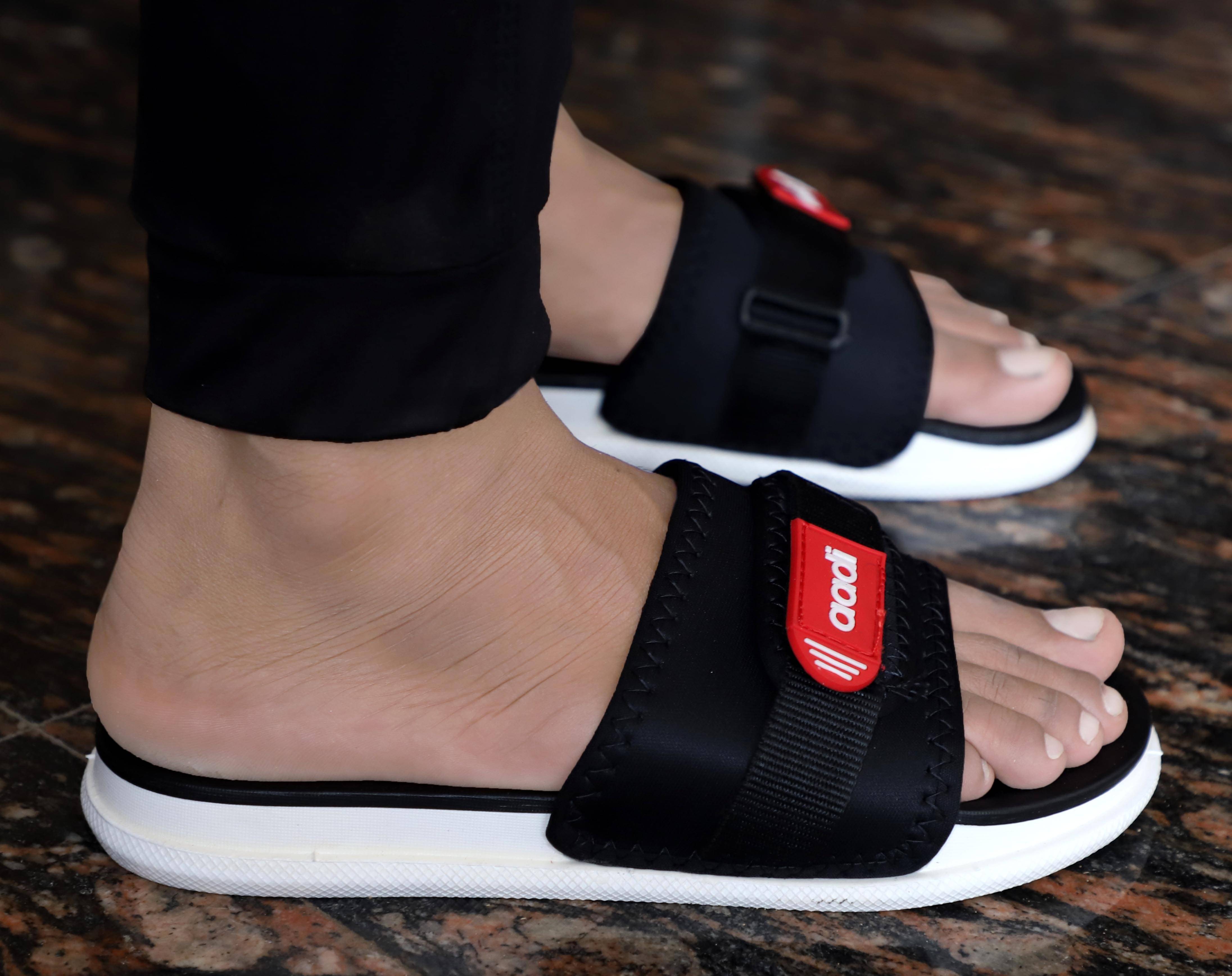     			Aadi - Black Men's Slide Flip Flop