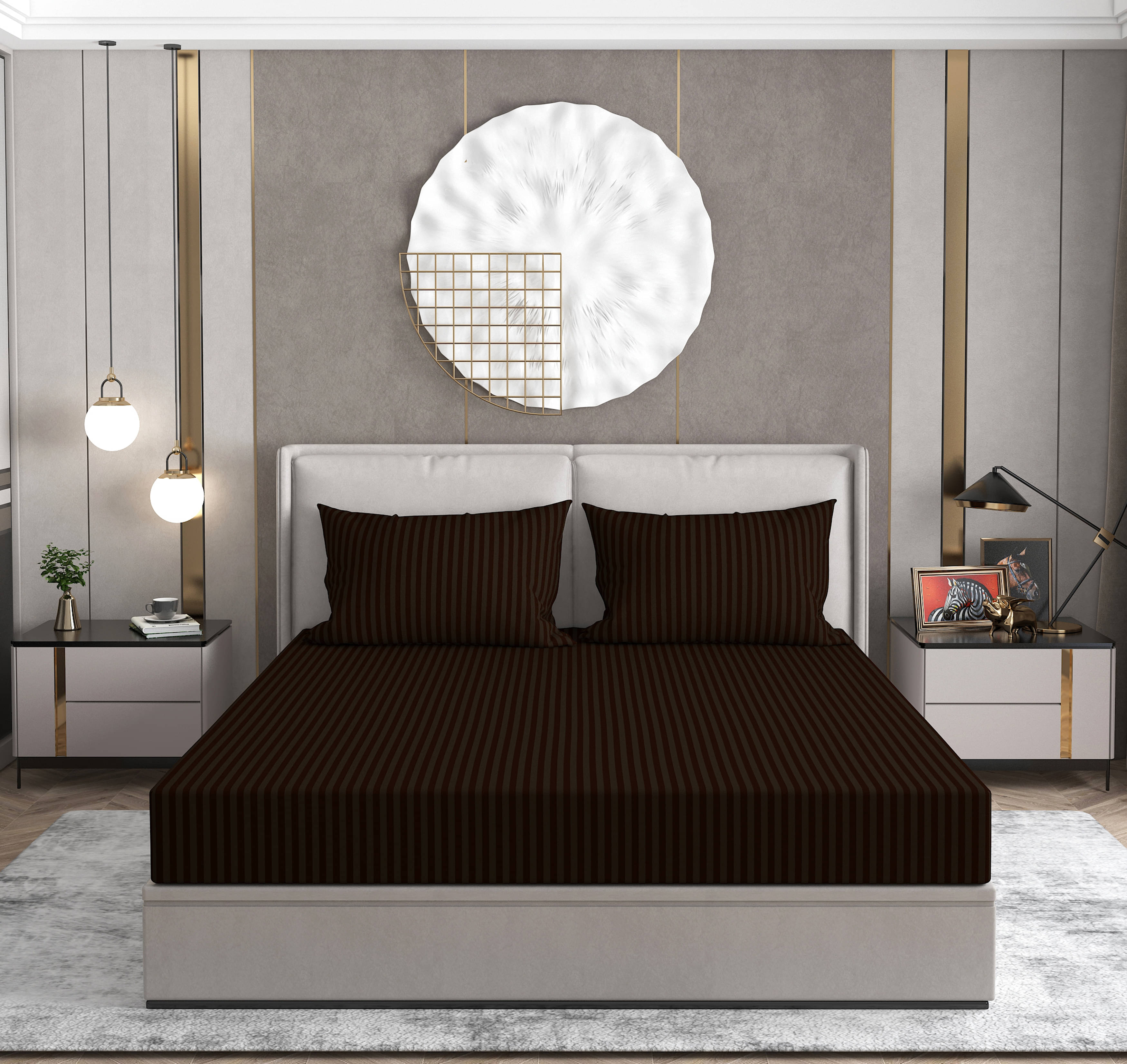     			Apala Microfibre Double Bedsheet ( Brown )