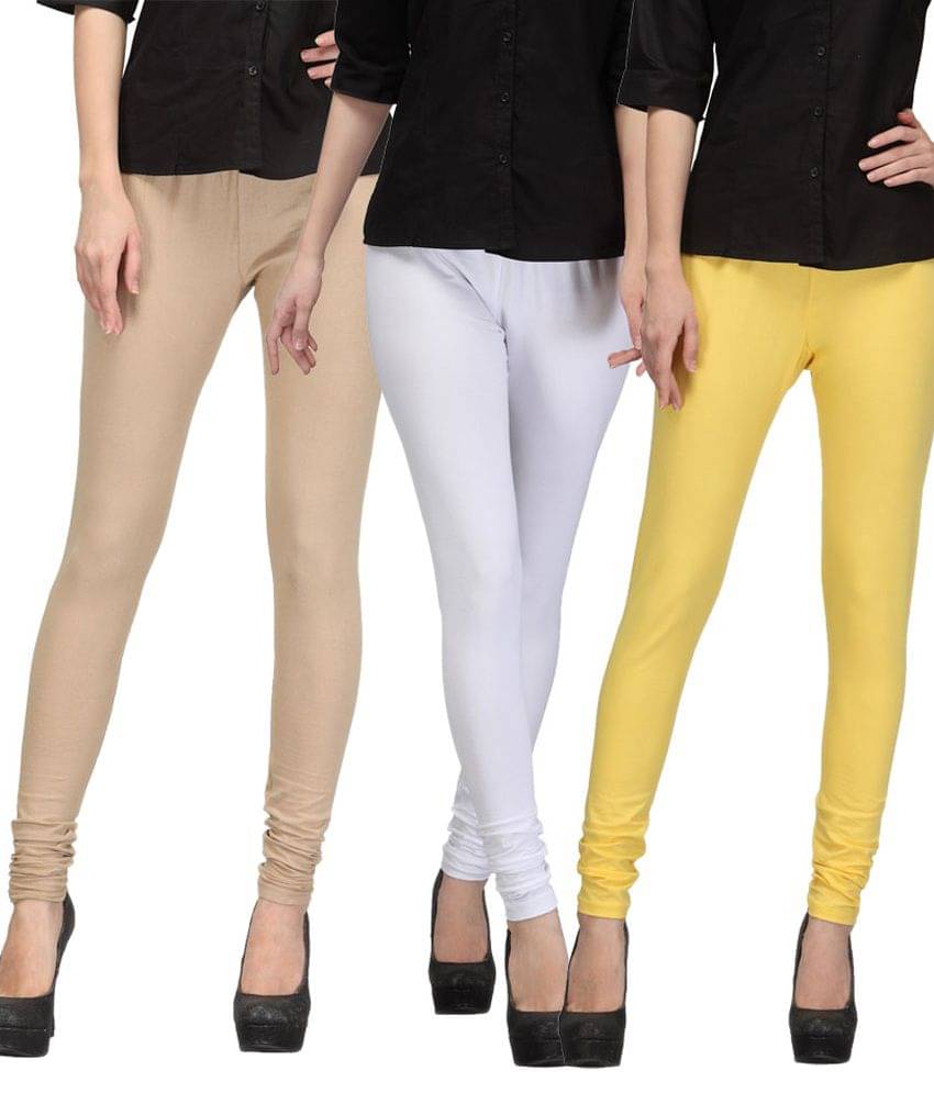     			FnMe Pack of 3 Girls 100% Cotton Leggings ( Green )