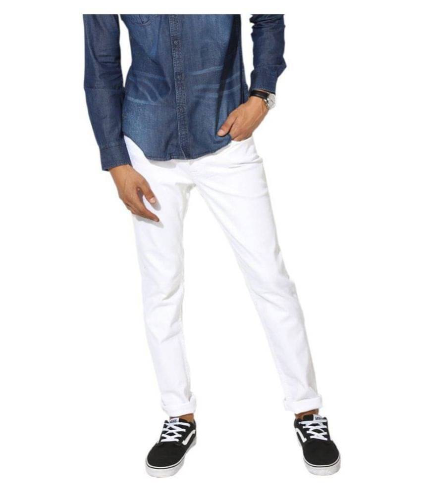     			HALOGEN - White Cotton Blend Skinny Fit Men's Jeans ( Pack of 1 )