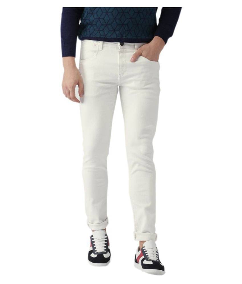     			HALOGEN White Skinny Jeans
