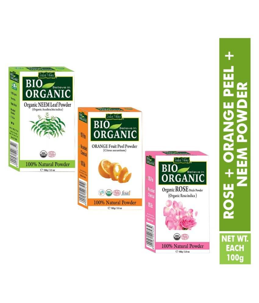     			Indus Valley Neem +Rose & Orange Powder Herbs Skin Mask For All Type Of Skin 300G (Pack of 3)