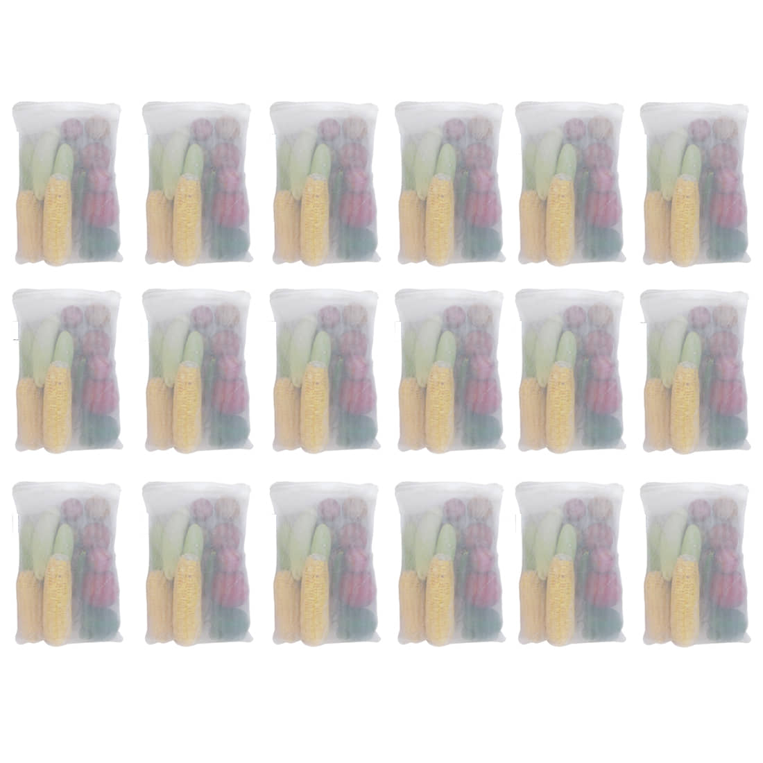PrettyKrafts mesh Reusable Fridge Storage Bag for Fruits & Vegetables-Set of 18 (Double Layered Mesh)- White - Handbags | Buy online on ZillyBuy
