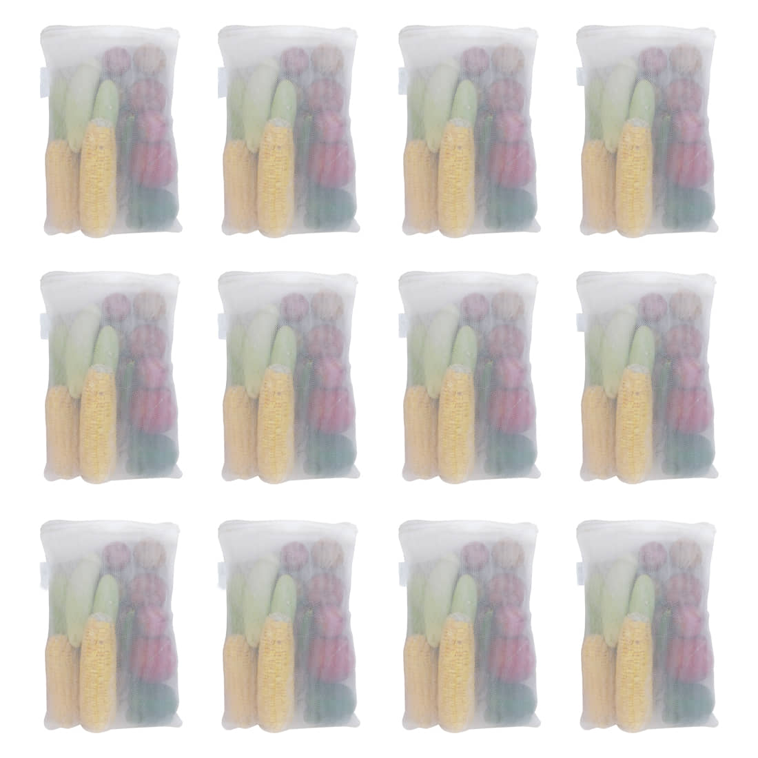 PrettyKrafts mesh Reusable Fridge Storage Bag for Fruits & Vegetables-Set of 12 (Double Layered Mesh)- White - Handbags | Buy online on ZillyBuy