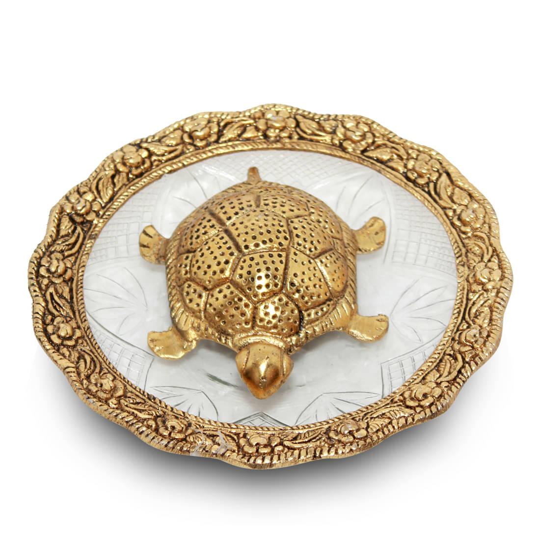     			RMCG Traders || Feng Shui Tortoise on Plate for Good Luck Handicraft Showpiece
