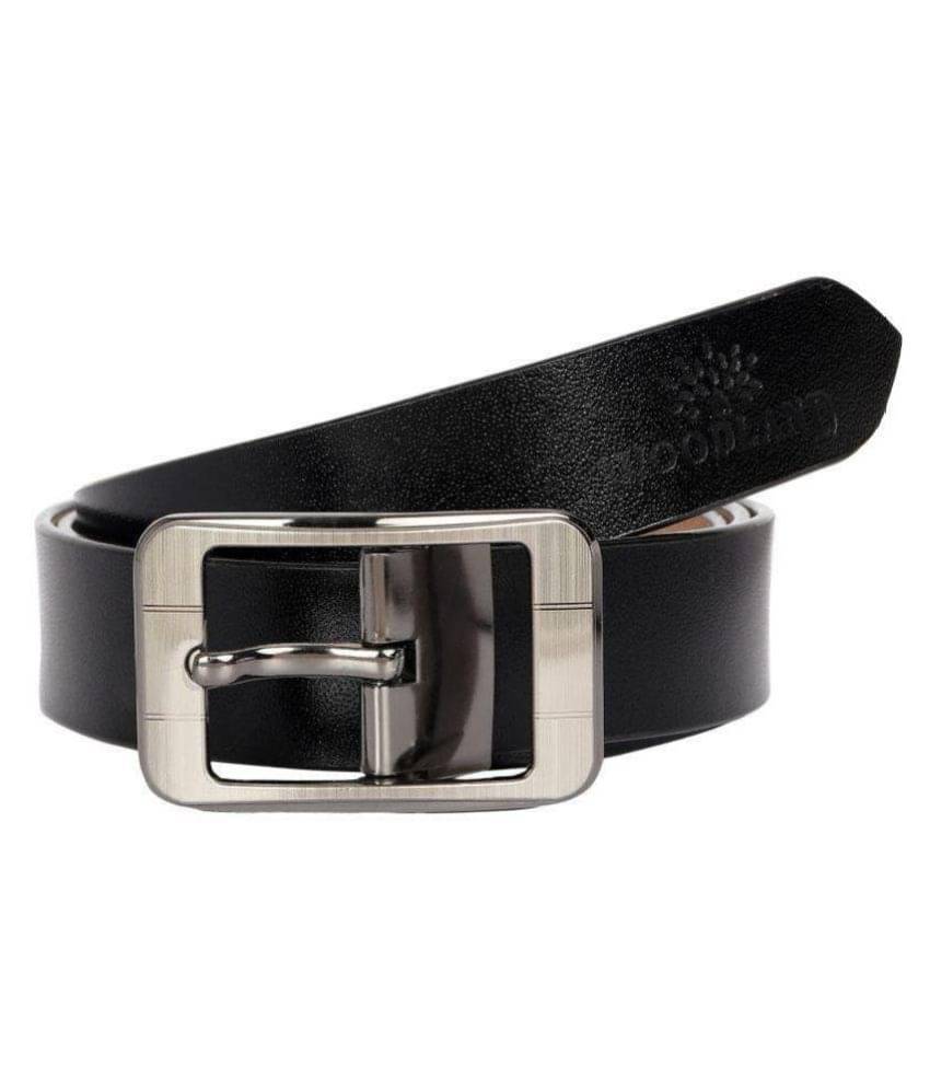     			Runsi Black Leather Casual Belt
