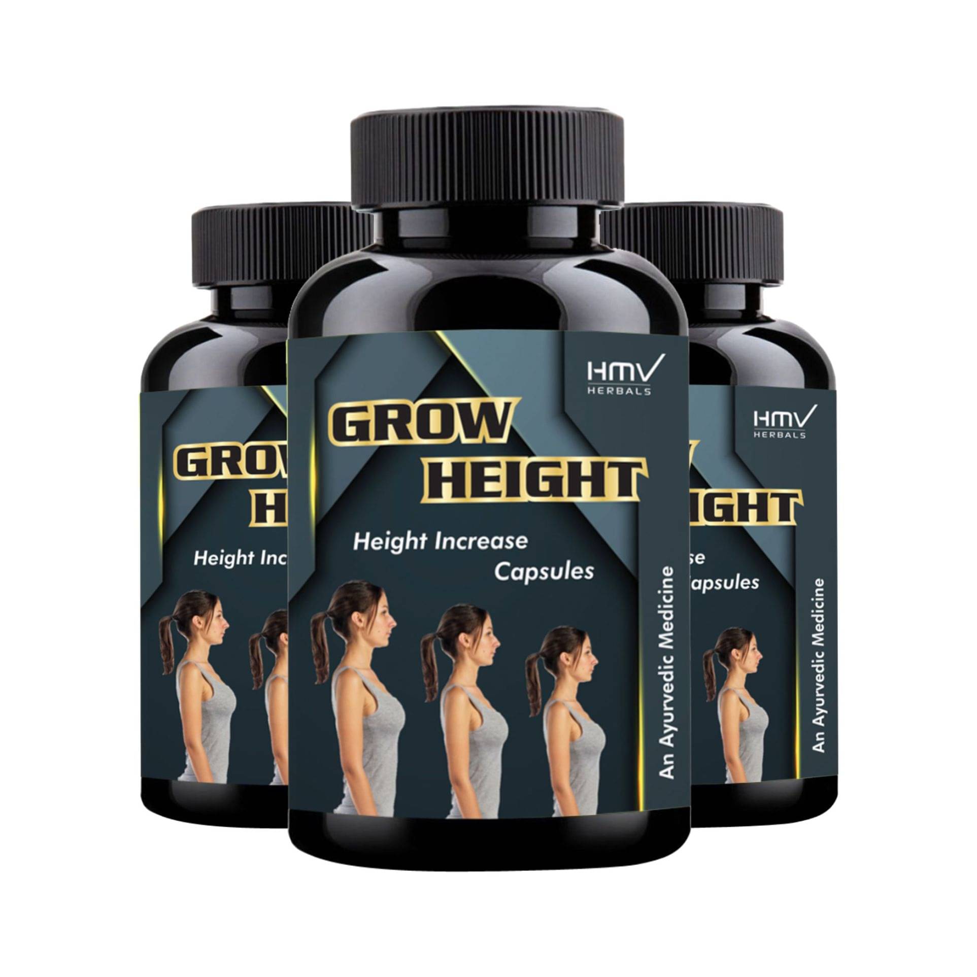 Hmv Herbals Grow Height Herbal Height Growth Capsule 90 No.S Pack of 3     			Hmv Herbals Grow Height Herbal Height Growth Capsule 90 No.S Pack of 3