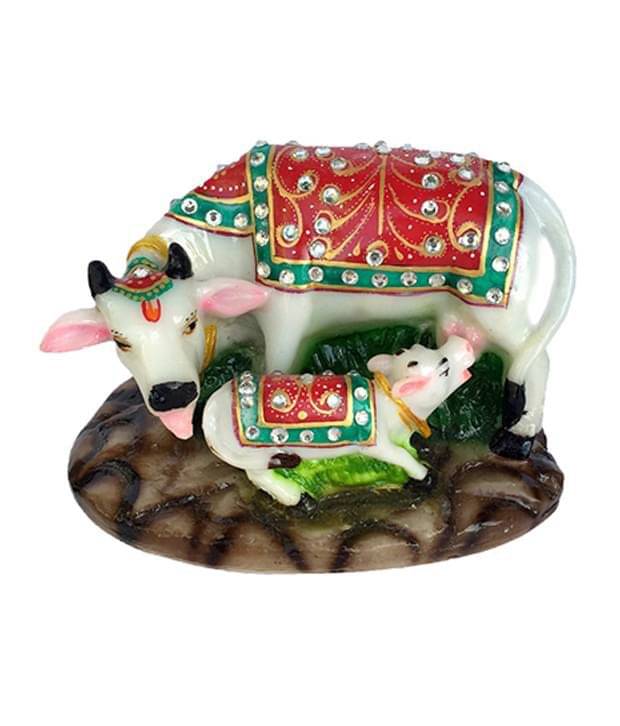     			JSK COLLECTION Handcrafted Marble Cow With Calf
