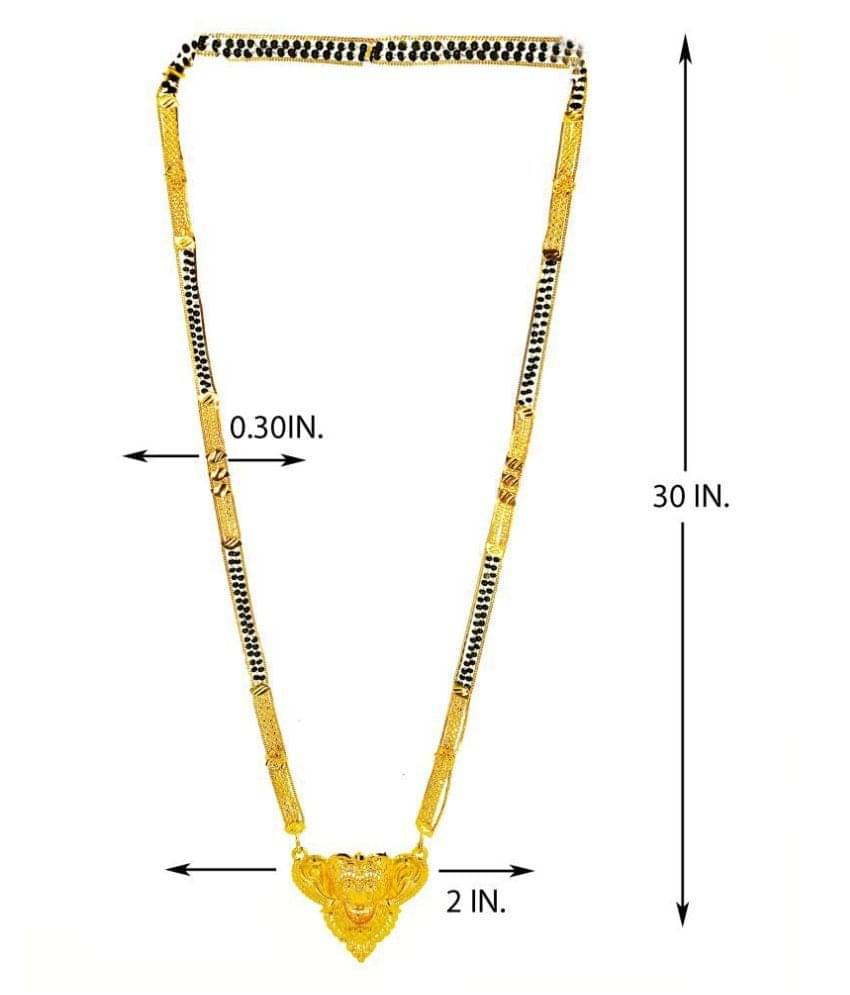RADHEKRISHNA golden color alloy material beautiful long fold over head mangalsutra RADHEKRISHNA golden color alloy material beautiful long fold over head mangalsutra