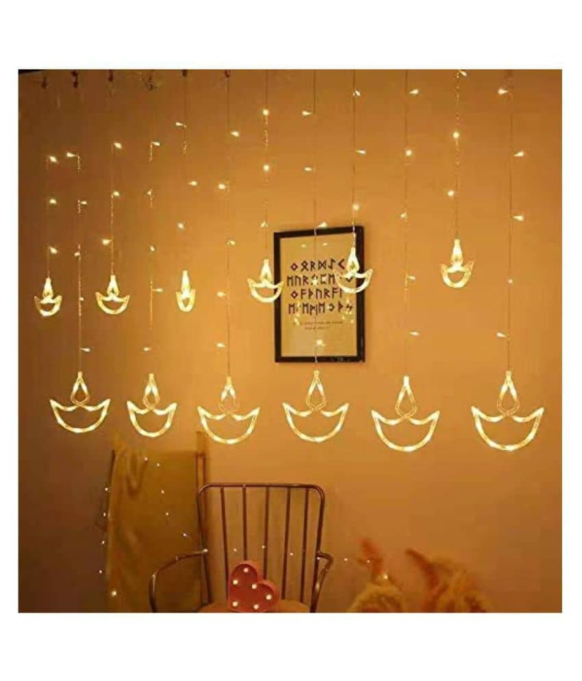 TANZILIGHT Led Diya Light with 12 Diya String Lights