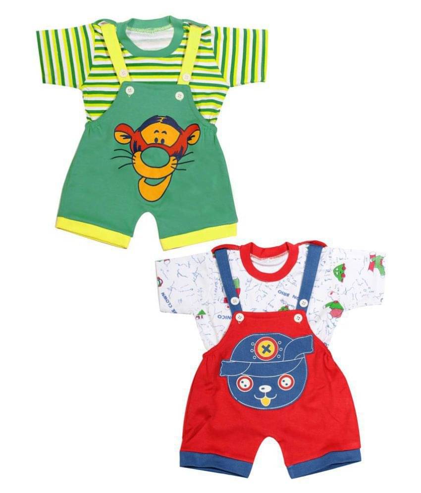     			Babeezworld Pack of 2 Baby Boys 100% Cotton ( Multicolor )
