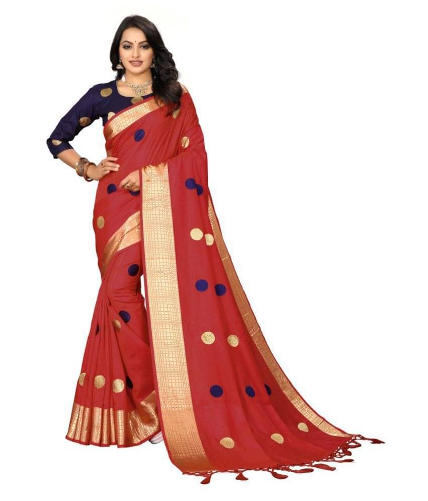 offline selection Silk Blend Printed Saree With Unstitched Blouse Piece ( Red ) offline selection Silk Blend Printed Saree With Unstitched Blouse Piece ( Red )