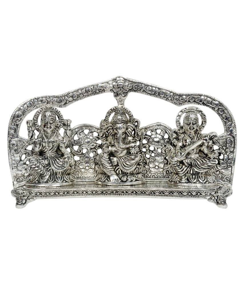 RMCG Traders || Laxmi, Ganesh & Saraswati Ji Statue For Worship || White Metal LGS RMCG Traders || Laxmi, Ganesh & Saraswati Ji Statue For Worship || White Metal LGS
