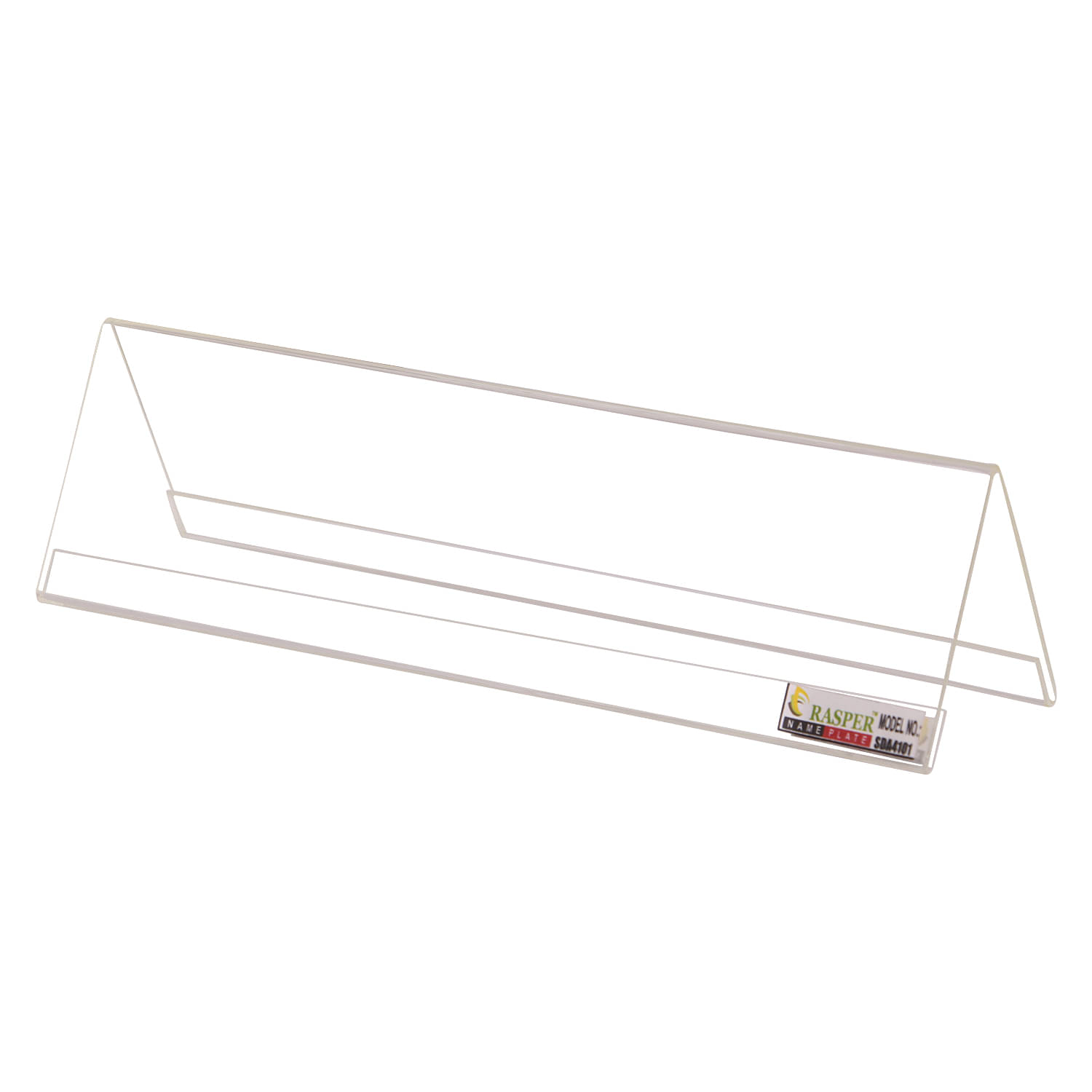     			Rasper Acrylic Name Plate V Shape Double Sided Table Top Sign Holder Table & Desk Name Plate Display Stand for Office Table (9x2.5 Inches) - Pack of 10 Pcs