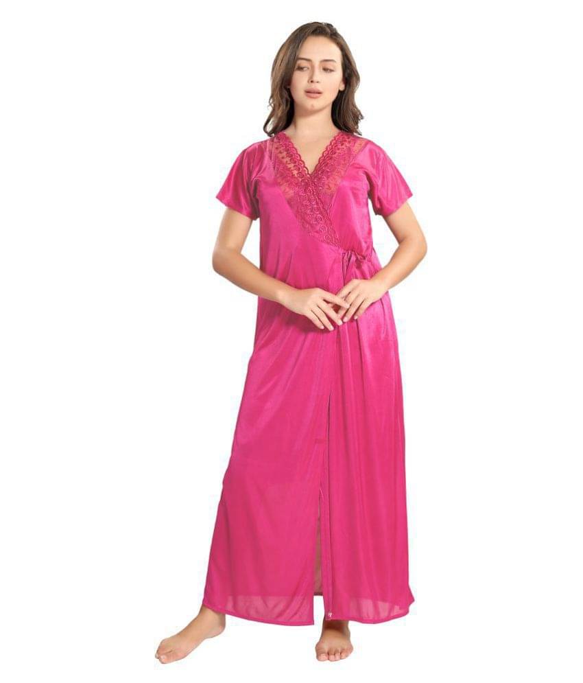 Reposey Satin Night Dress - Pink     			Reposey Satin Night Dress - Pink