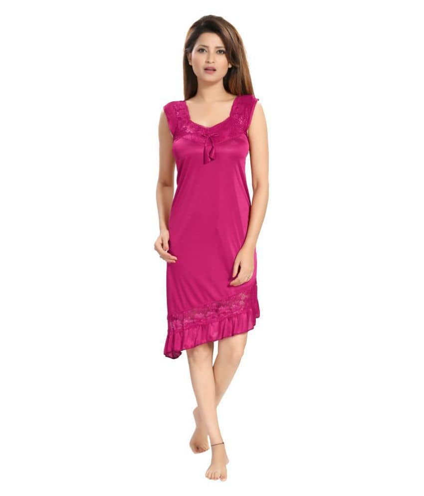 Reposey Satin Night Dress - Purple - Nightwear & Loungewear | Buy online on ZillyBuy