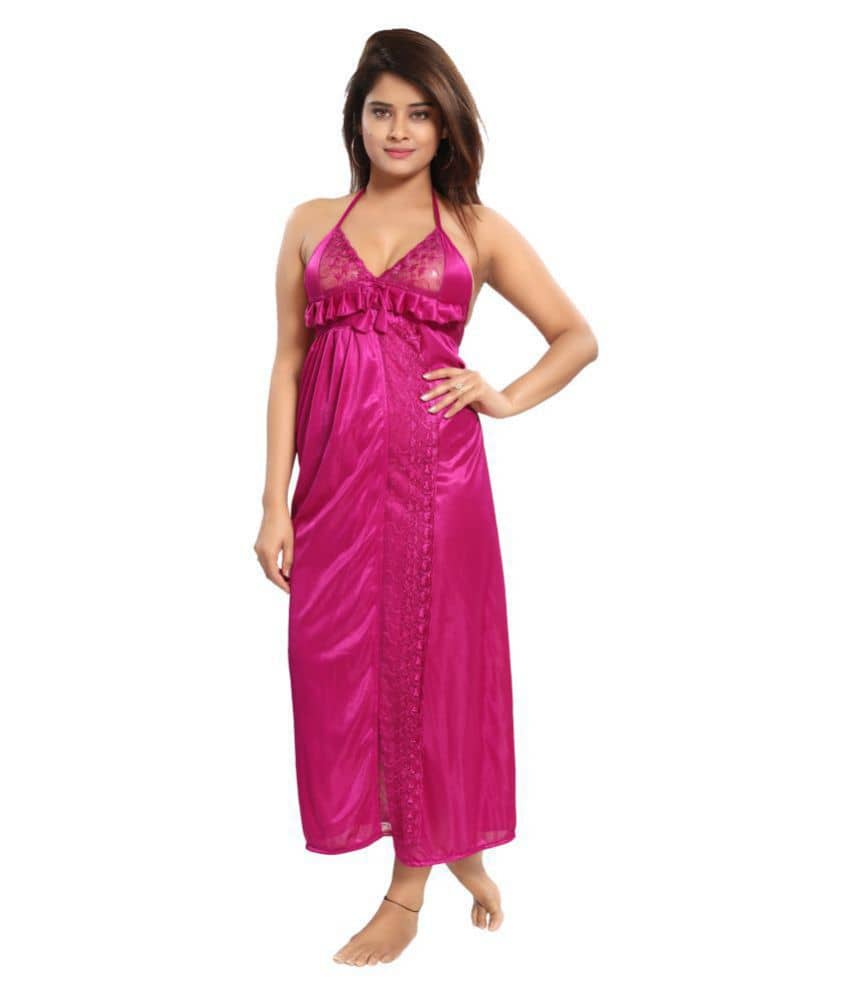 Reposey Satin Night Dress - Purple - Nightwear & Loungewear | Buy online on ZillyBuy