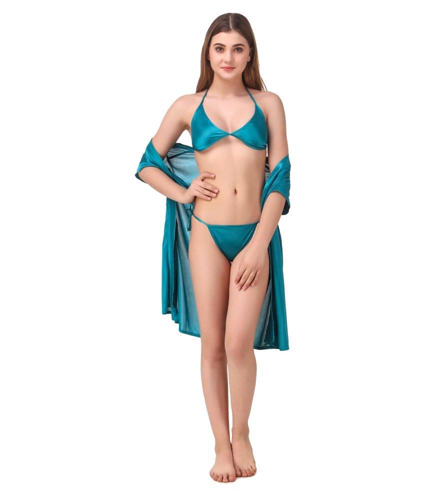     			Reposey Satin Nighty & Night Gowns - Blue