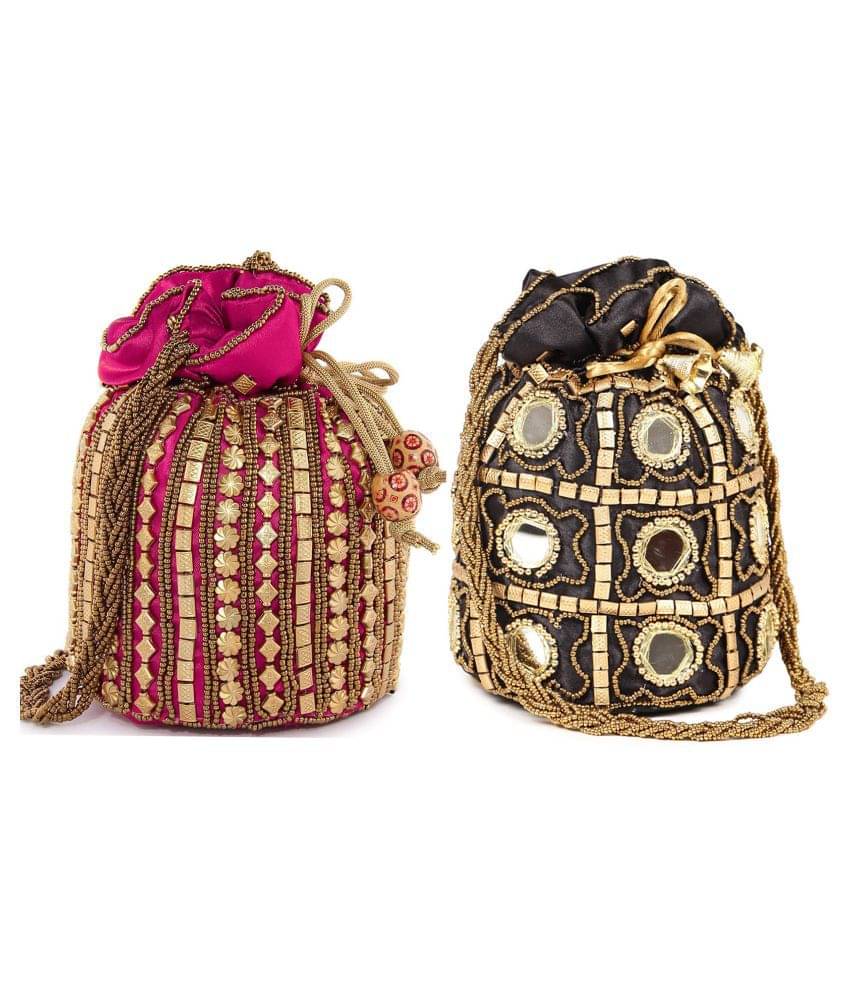     			Bulbul Multi Silk Potli