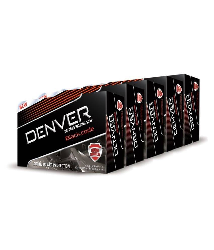    			Denver Black Code Soap For Men - 125GM Each (Pack of 5)