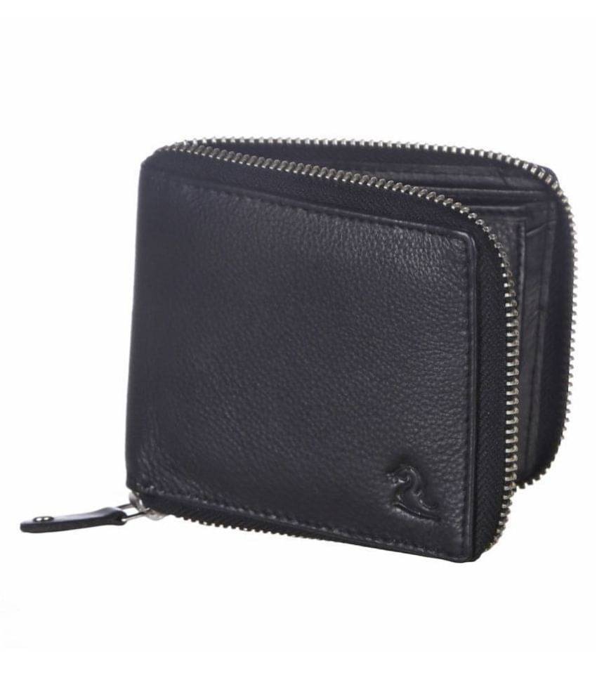     			Kara Leather Black Casual Short Wallet