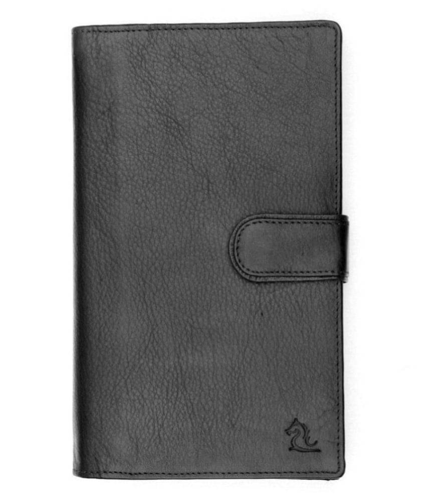     			Kara Leather Black Casual Traveller Wallet