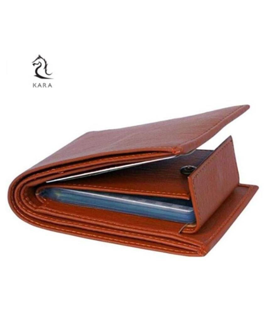     			Kara PU Tan Casual Regular Wallet