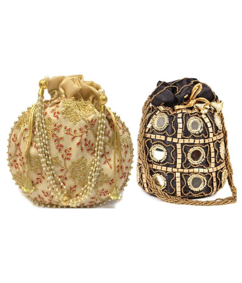     			Bulbul Multi Silk Potli