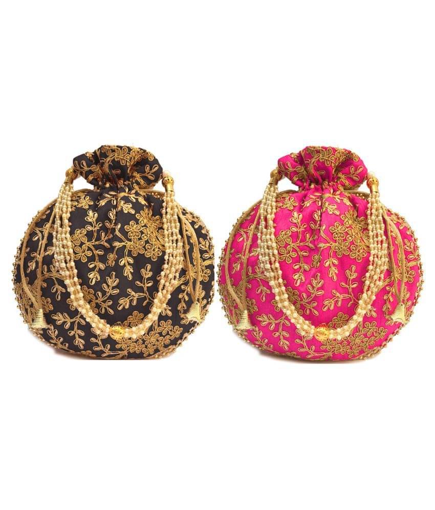     			 Bulbul Multicolour Potli  Bag (Pack Of 2 )