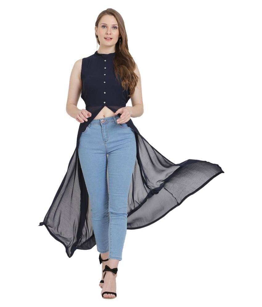     			KMB ROYAL Georgette Tunics - Blue