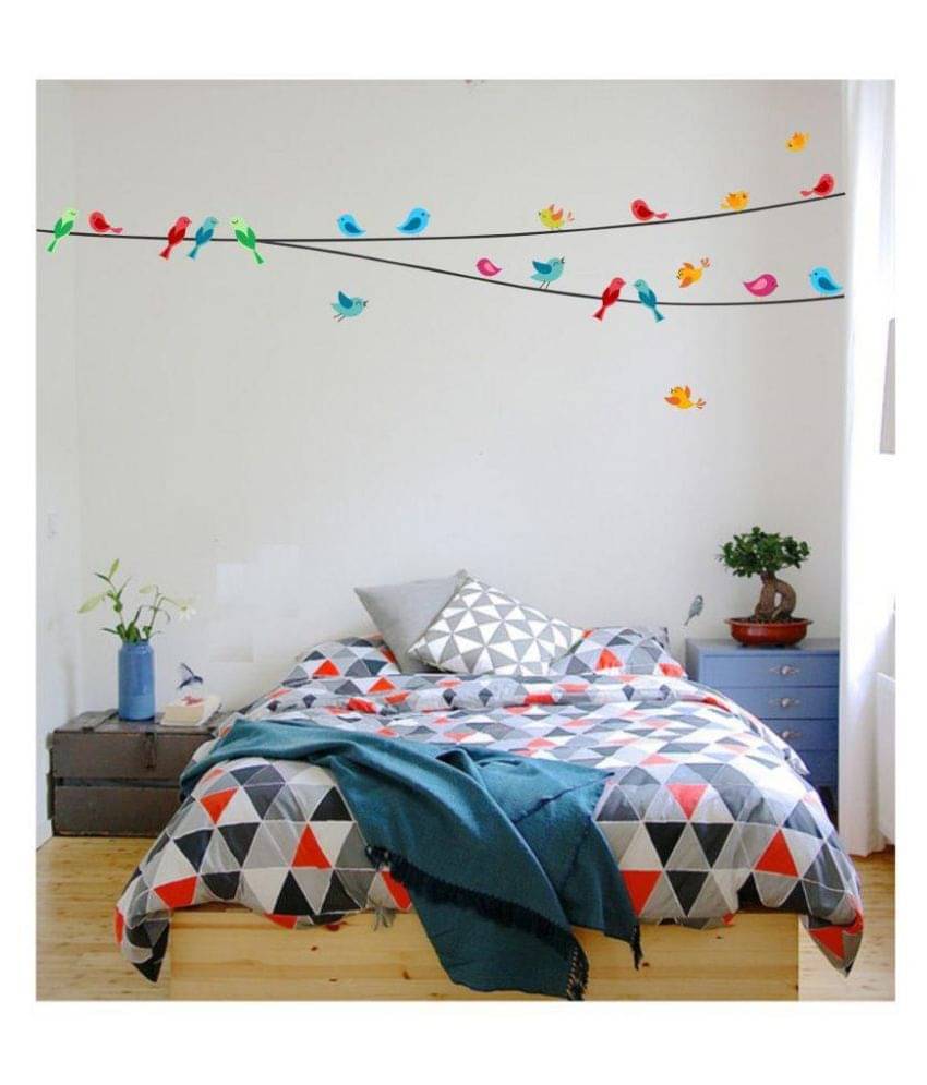 Asmi Collection Beautiful Colorful Birds On A String Nature Sticker ( 75 x 220 cms ) Asmi Collection Beautiful Colorful Birds On A String Nature Sticker ( 75 x 220 cms )