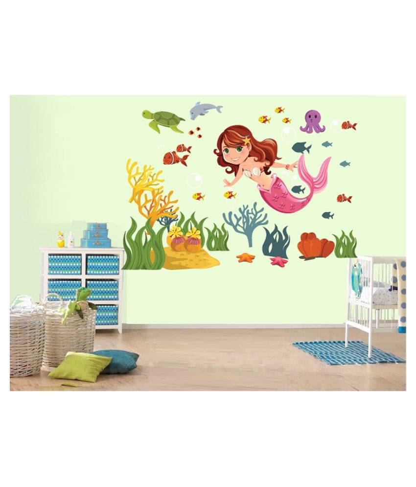 Asmi Collection Mermaid Fish in Sea Sticker ( 130 x 140 cms ) Asmi Collection Mermaid Fish in Sea Sticker ( 130 x 140 cms )